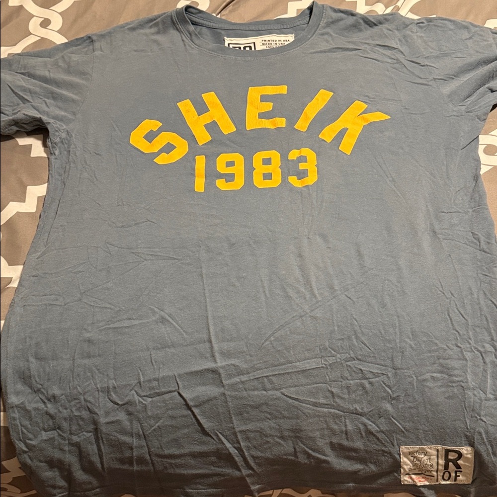 Roots of Fight Blue Graphic T-Shirt with Yellow Print